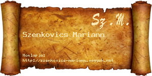 Szenkovics Mariann névjegykártya